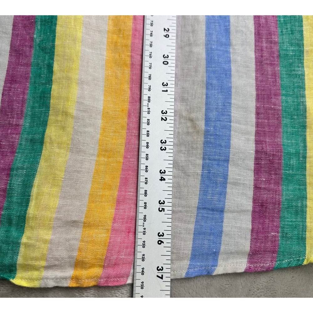 C&C California Womens 1X Linen Shirt Dress Sleeveless Multicolor Stripe NWT - Picture 10 of 16